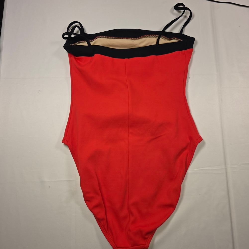 La Blanca by Rod Beattie Vintage Red Black One Piece Swimsuit Size 12 Made USA - Picture 4 of 7